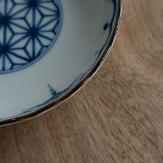 【WEB限定】麻の葉紋 染付5寸皿 -器市-