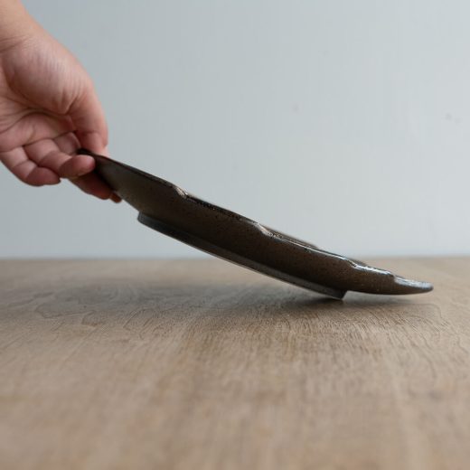 【WEB限定】葉型皿 (大) アメ釉 -器市-