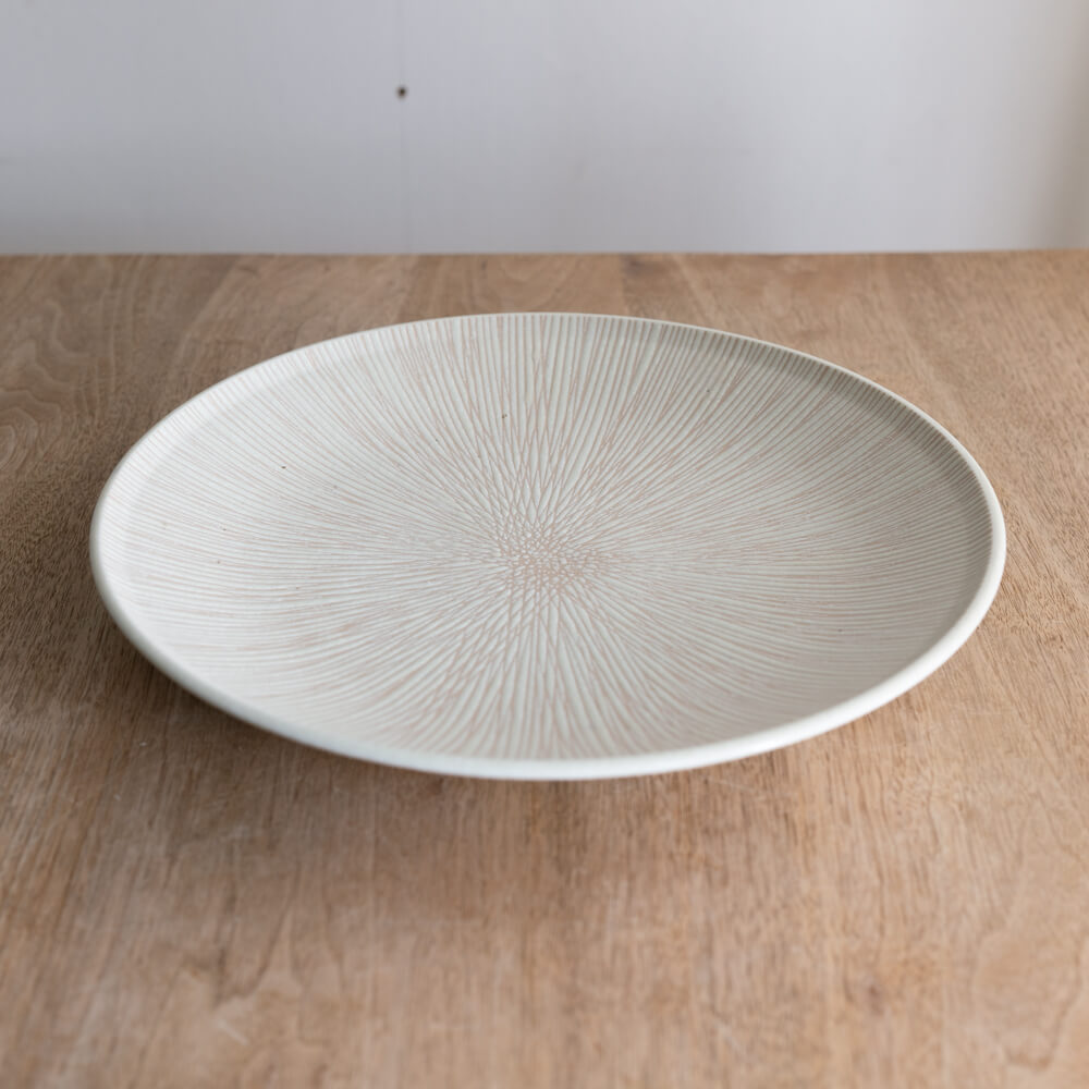 【WEB限定】刻み乱十草 白 尺皿 -器市-