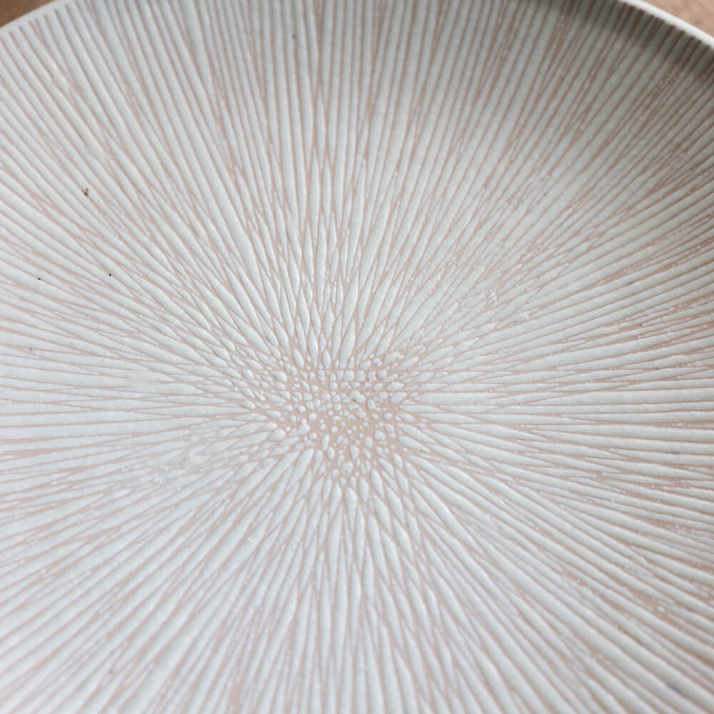 【WEB限定】刻み乱十草 白 尺皿 -器市-