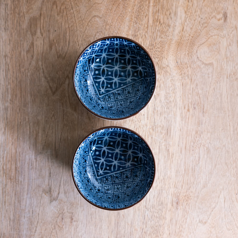 【WEB限定】藍あわせ七宝 深口3.5ボール -器市-