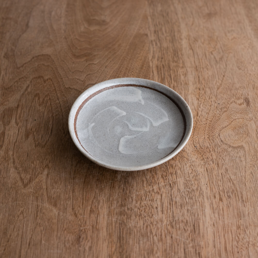 【WEB限定】灰白リムライン丸小皿 -器市-