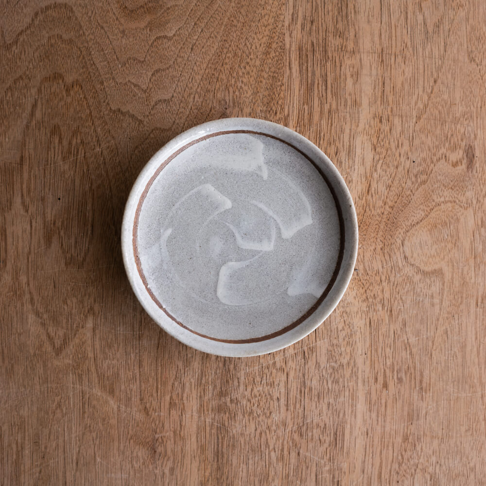 【WEB限定】灰白リムライン丸小皿 -器市-