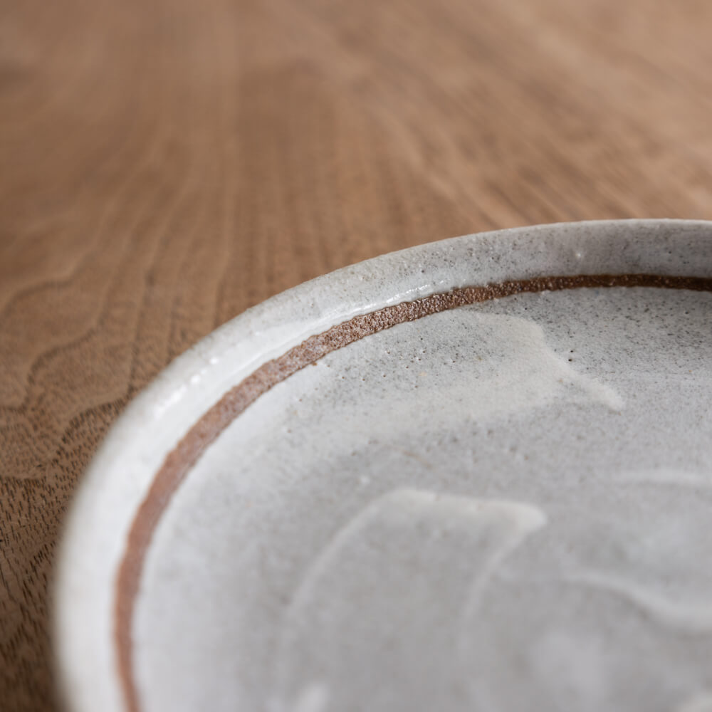 【WEB限定】灰白リムライン丸小皿 -器市-