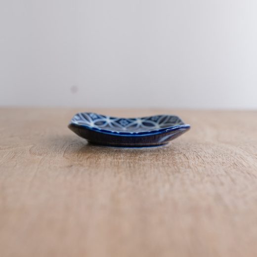 【WEB限定】瑠璃小紋 四角3.5皿 (七宝) -器市-