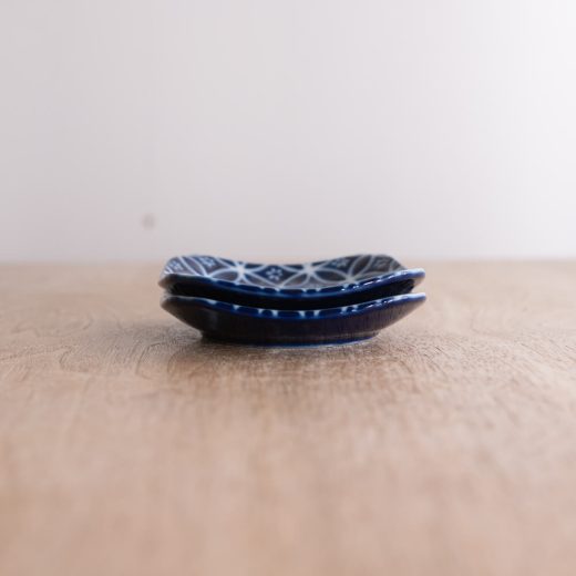 【WEB限定】瑠璃小紋 四角3.5皿 (七宝) -器市-