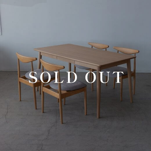 アウトレット家具の［現品SALE］ダイニング5点セット（引き出し付きテーブル）アッシュ- ウレタン 売り切れ