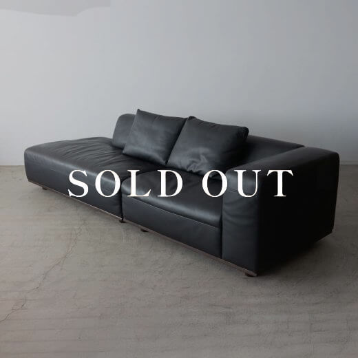 アウトレット家具の［現品SALE］Limited_dura カウチR+カウチL 木部DB 革ブラック（LS71002R - LS71001L）売り切れ