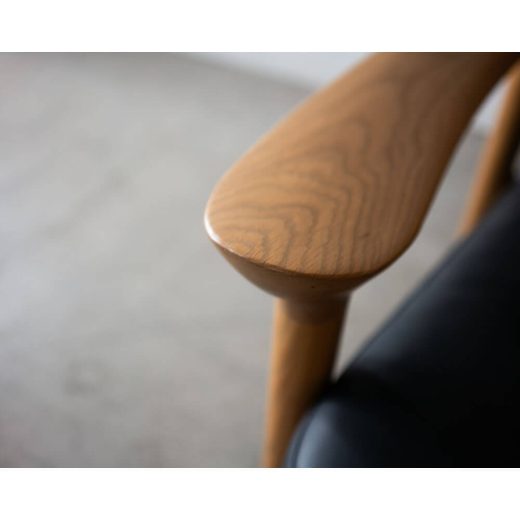 ［現品SALE］BRIDGE ソファ 1S [NA] 座面:R2ブラック(革) ホワイトオーク無垢材 / オイル塗装