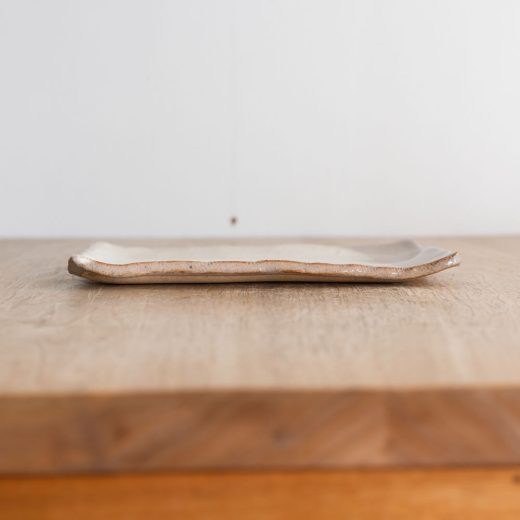 【WEB限定】手造 土物焼物皿 塗分BE -器市-