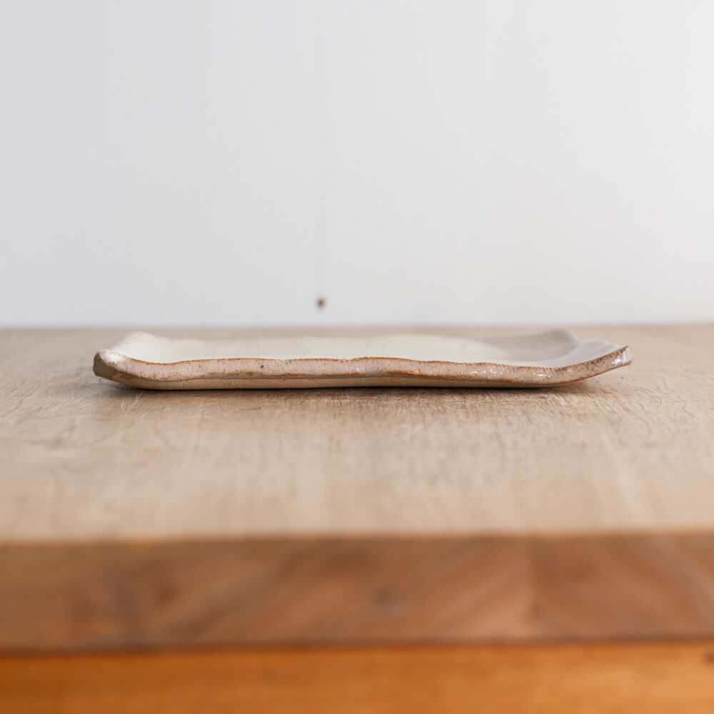 【WEB限定】手造 土物焼物皿 塗分BE -器市-