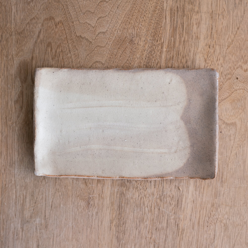 【WEB限定】手造 土物焼物皿 塗分BE -器市-