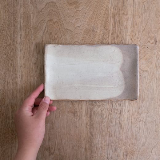 【WEB限定】手造 土物焼物皿 塗分BE -器市-