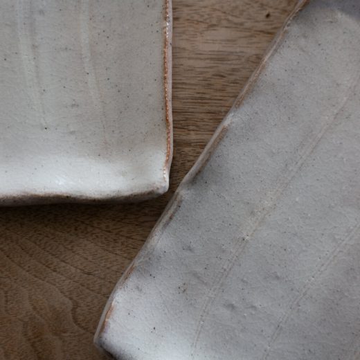 【WEB限定】手造 土物焼物皿 塗分BE -器市-