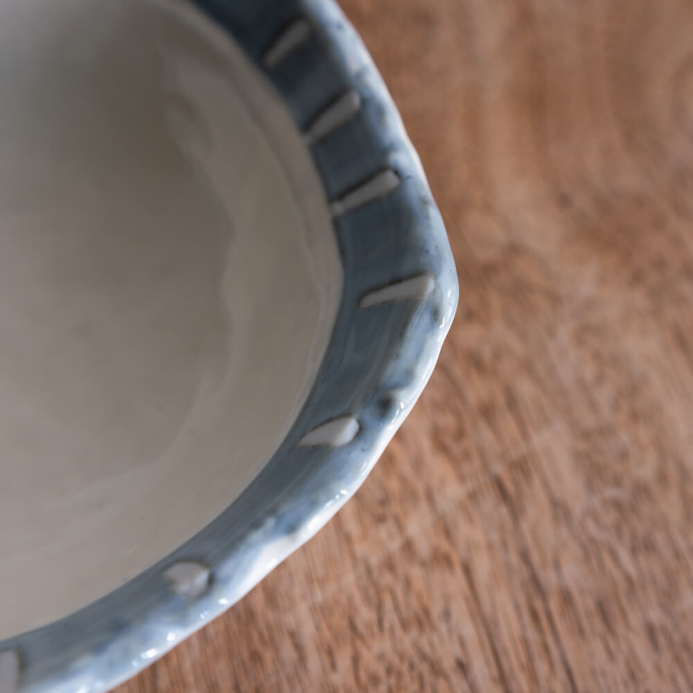 【WEB限定】リム青十草 変形小鉢 -器市-