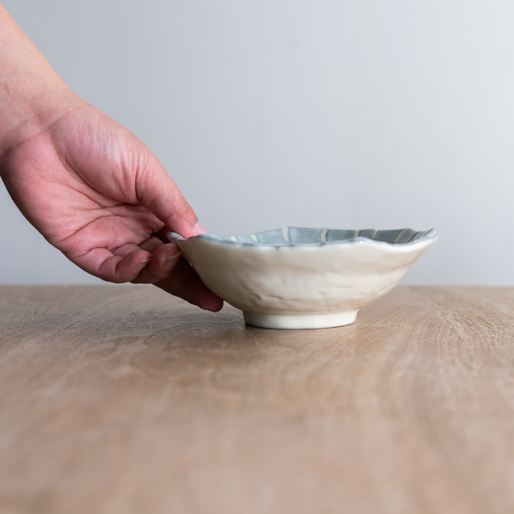 【WEB限定】リム青十草 変形小鉢 -器市-