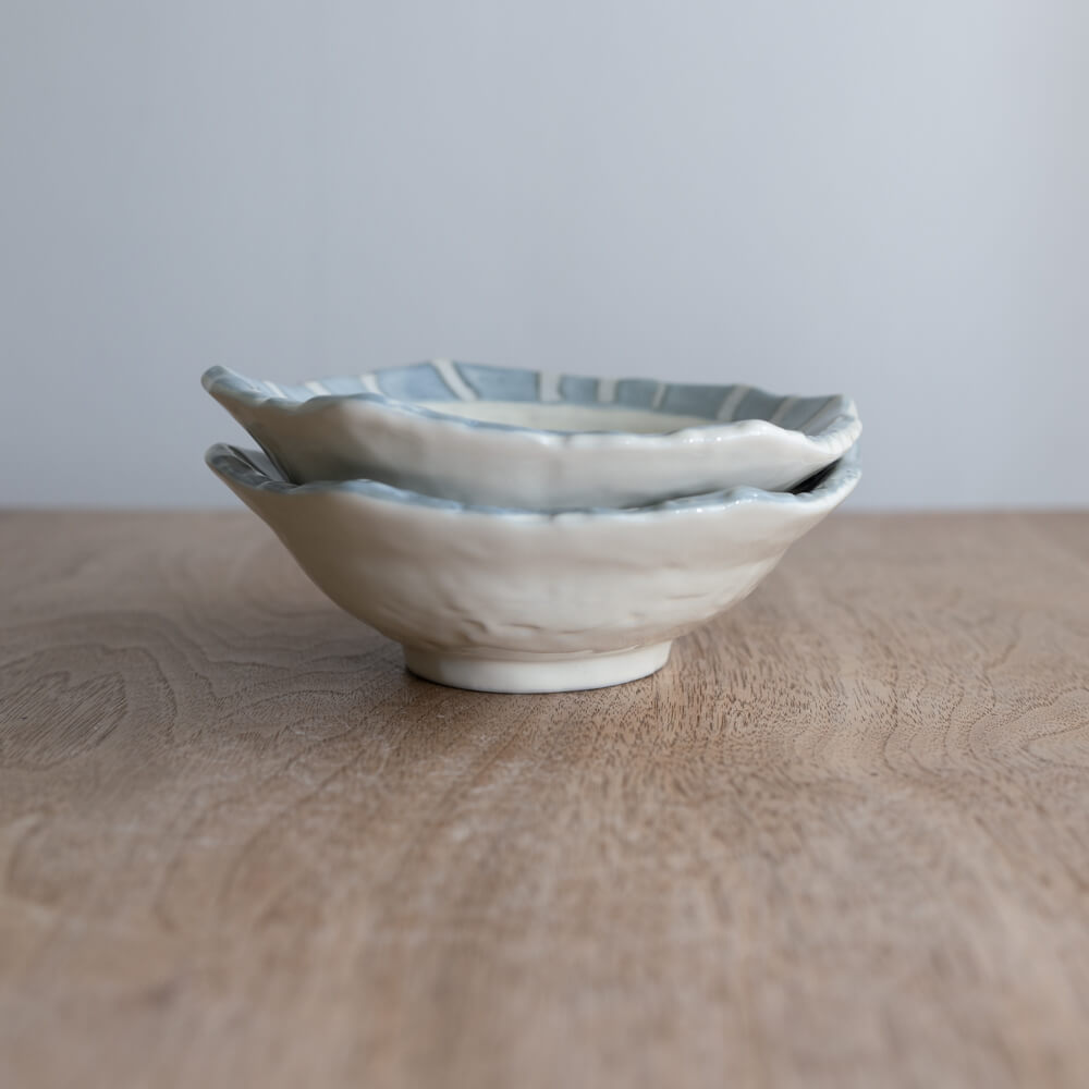 【WEB限定】リム青十草 変形小鉢 -器市-