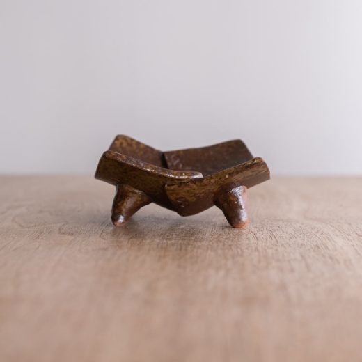 【WEB限定】備前 茶 脚付角小鉢 -器市-