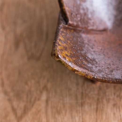 【WEB限定】備前 茶 脚付角小鉢 -器市-