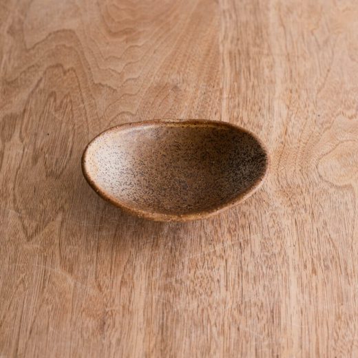 【WEB限定】砂目 茶 楕円小鉢 -器市-