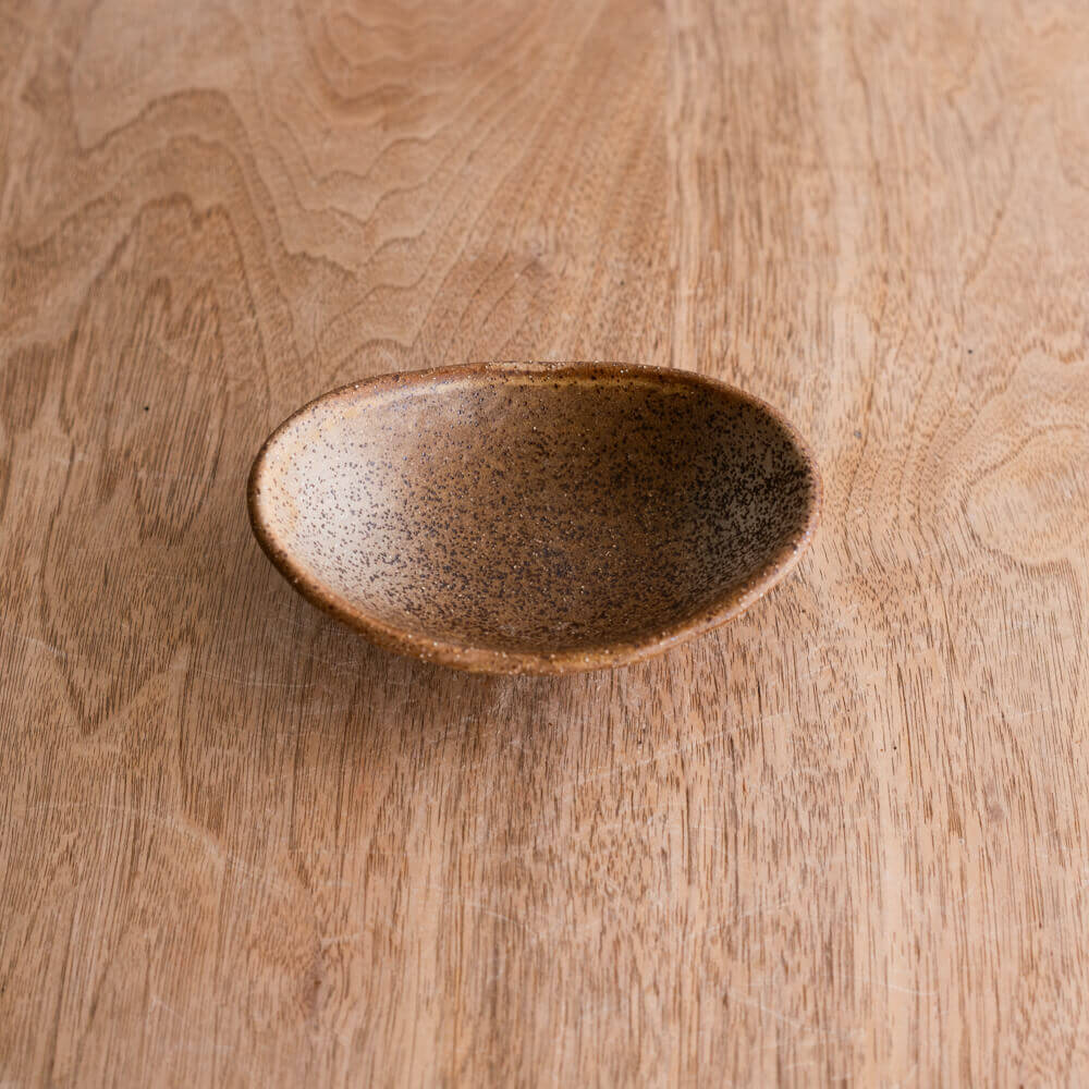 【WEB限定】砂目 茶 楕円小鉢 -器市-