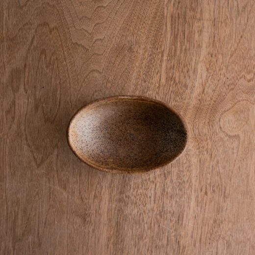 【WEB限定】砂目 茶 楕円小鉢 -器市-