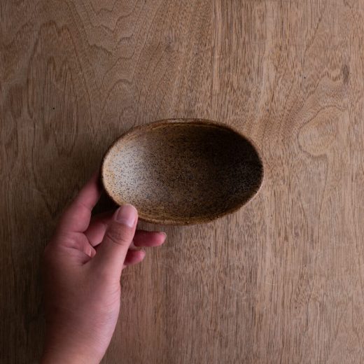 【WEB限定】砂目 茶 楕円小鉢 -器市-