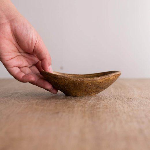 【WEB限定】砂目 茶 楕円小鉢 -器市-