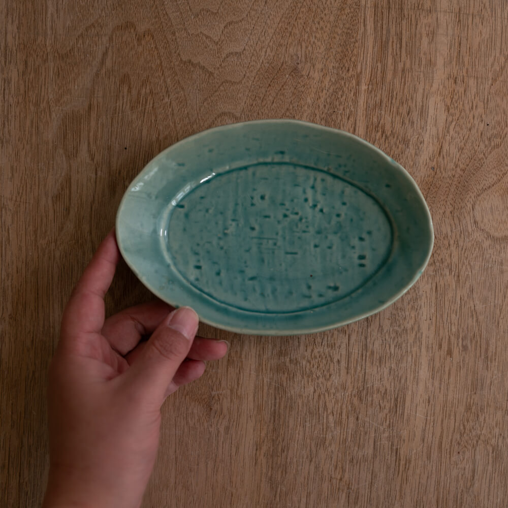 【WEB限定】ヒワ 小判皿 (小) BL -器市-