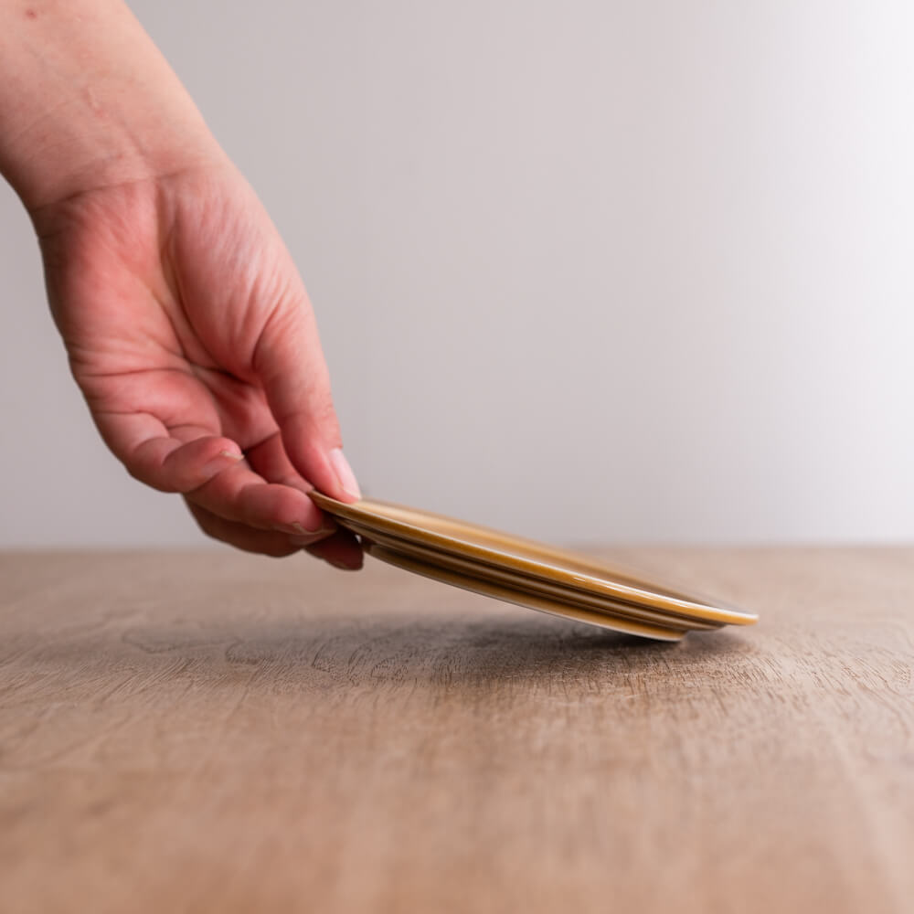 アースカラー リム型45皿 (アンバー) -器市-