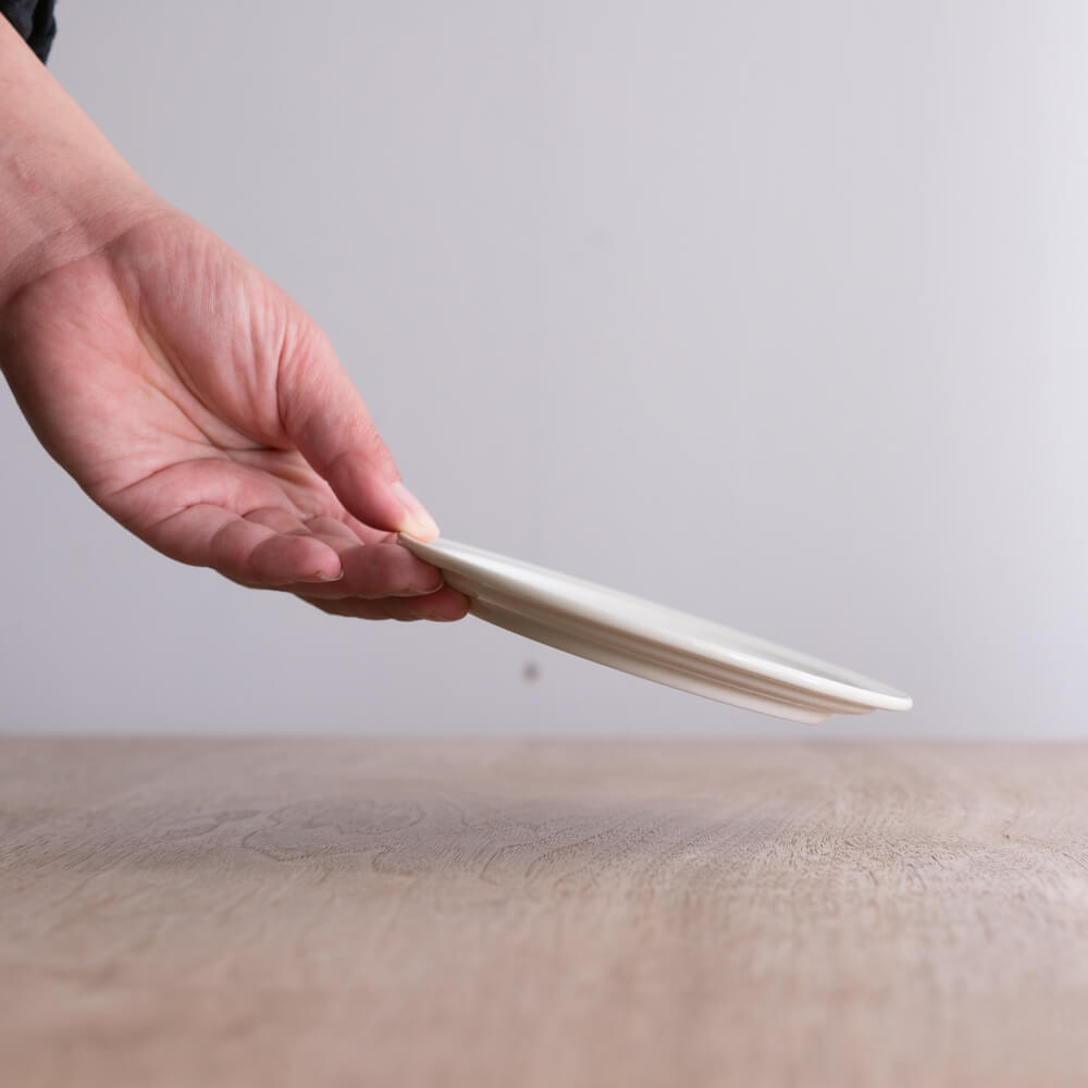 アースカラー リム型45皿 (ホワイト) -器市-