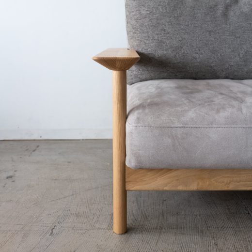 ［飛騨産業アウトレット］KURINOKI 2.5PソファHX120 クリ材NY色(Cランク)背リヒトGR本体ガウチョLGR