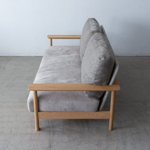 ［飛騨産業アウトレット］KURINOKI 2.5PソファHX120 クリ材NY色(Cランク)背リヒトGR本体ガウチョLGR