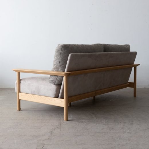 ［飛騨産業アウトレット］KURINOKI 2.5PソファHX120 クリ材NY色(Cランク)背リヒトGR本体ガウチョLGR