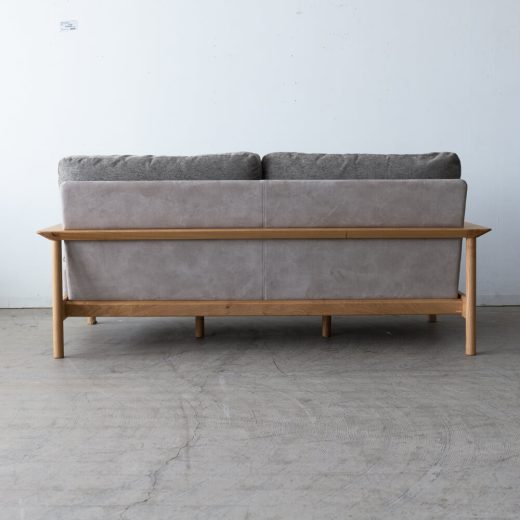 ［飛騨産業アウトレット］KURINOKI 2.5PソファHX120 クリ材NY色(Cランク)背リヒトGR本体ガウチョLGR