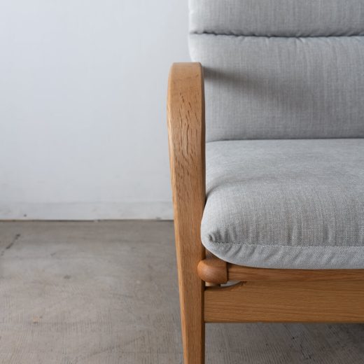 ［飛騨産業アウトレット］リビングチェア L-Chair / SD16LN（左肘）・SD16RN（右肘）オーク材オイル仕上げ Eランク テソドLGR