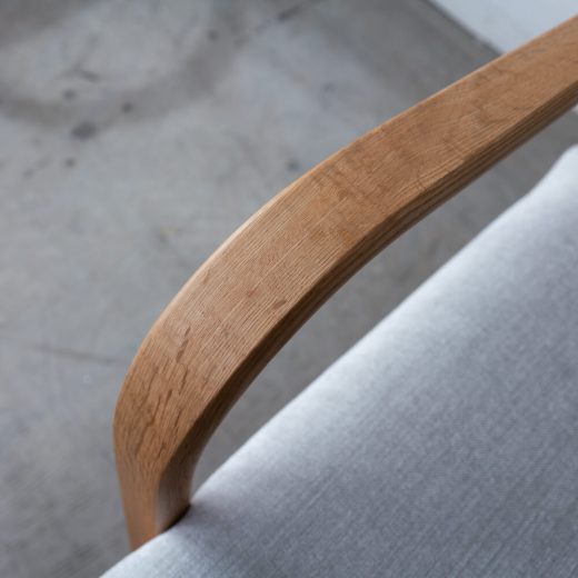 ［飛騨産業アウトレット］リビングチェア L-Chair / SD16LN（左肘）・SD16RN（右肘）オーク材オイル仕上げ Eランク テソドLGR