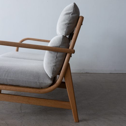 ［飛騨産業アウトレット］リビングチェア L-Chair / SD16LN（左肘）・SD16RN（右肘）オーク材オイル仕上げ Eランク テソドLGR