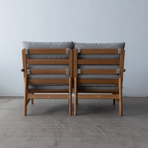 ［飛騨産業アウトレット］リビングチェア L-Chair / SD16LN（左肘）・SD16RN（右肘）オーク材オイル仕上げ Eランク テソドLGR