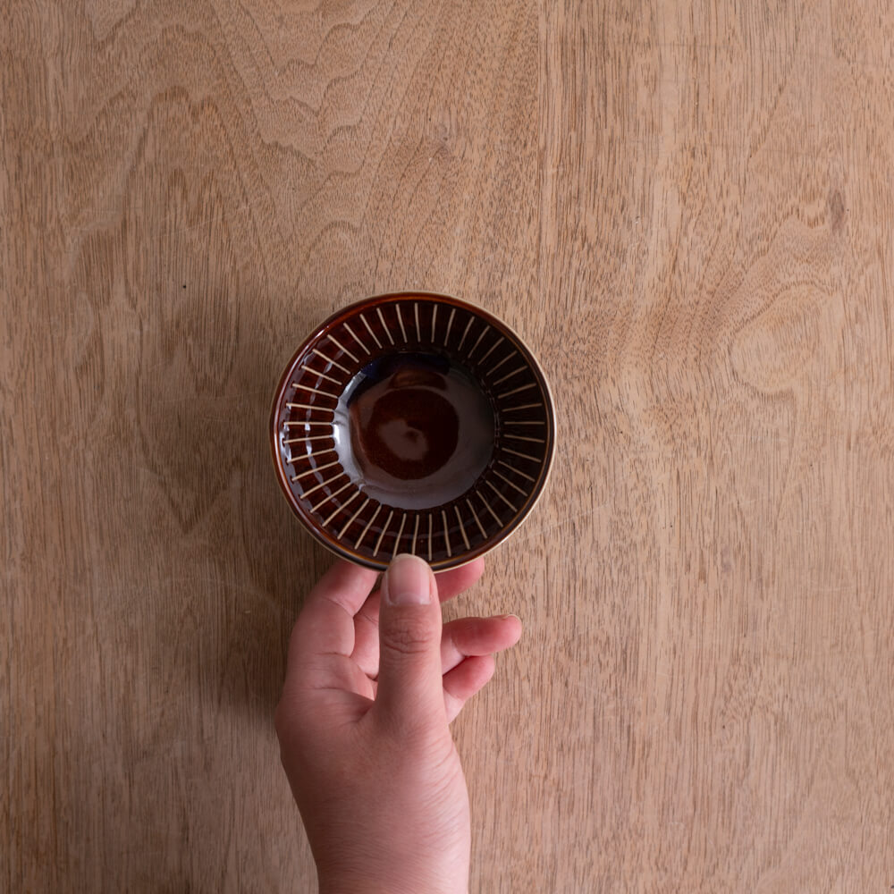 【WEB】撥水十草だるま小鉢 (小) アメ -器市-