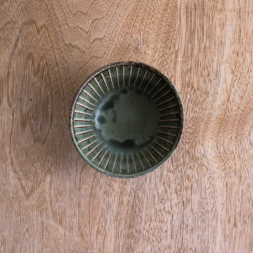 【WEB】撥水十草だるま小鉢 (小) オリーブ -器市-