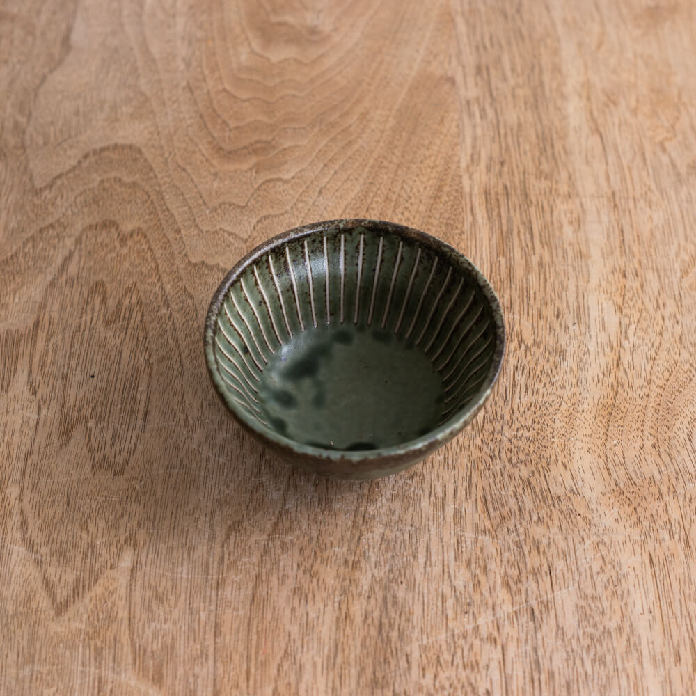 【WEB】撥水十草だるま小鉢 (小) オリーブ -器市-