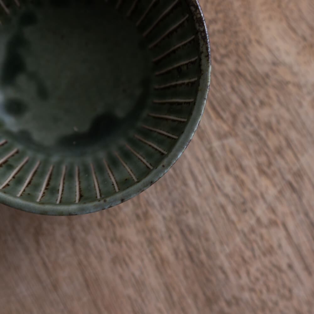 【WEB】撥水十草だるま小鉢 (小) オリーブ -器市-