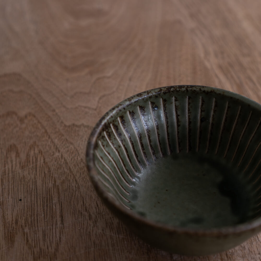 【WEB】撥水十草だるま小鉢 (小) オリーブ -器市-