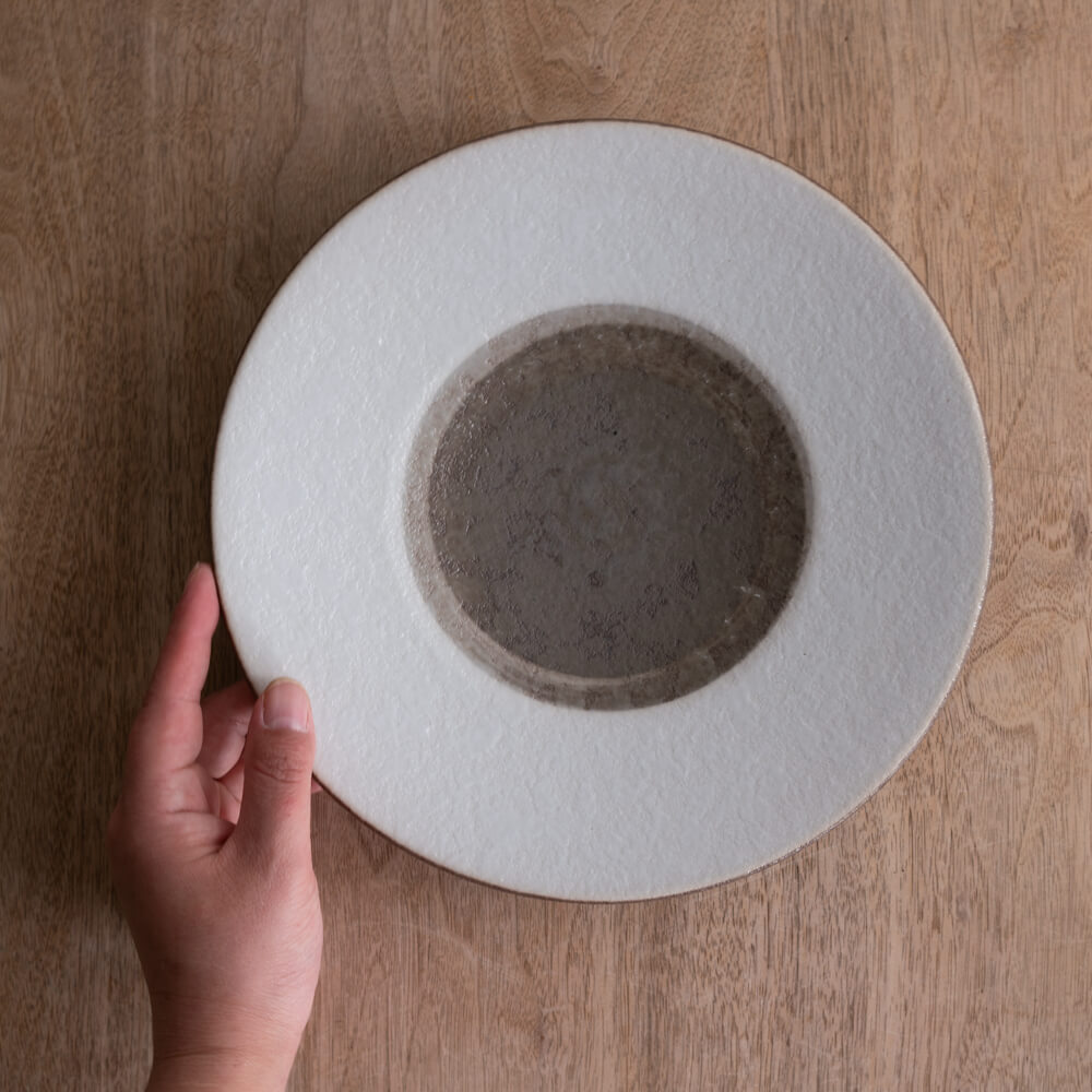 【WEB限定】里化粧刷毛目 輪二重8寸皿 -器市-