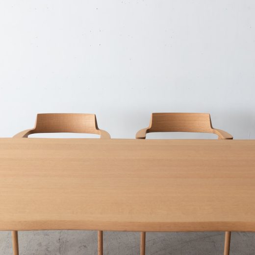 ［シラカワ家具アウトレット］ダイニング4点セット 人口耳付きテーブル＋chardin S-R125A 布C / アマラルLB レッドオーク材NC色