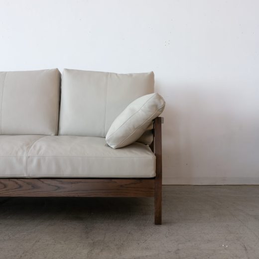 ［廃盤SALE］カウチソファ ソネット オーク材 / オイルBR 本革910