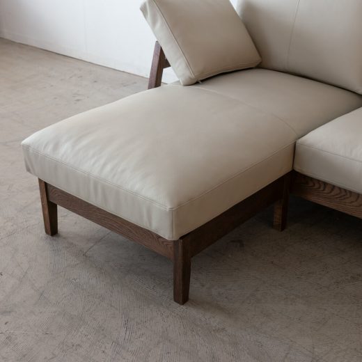 ［廃盤SALE］カウチソファ ソネット オーク材 / オイルBR 本革910