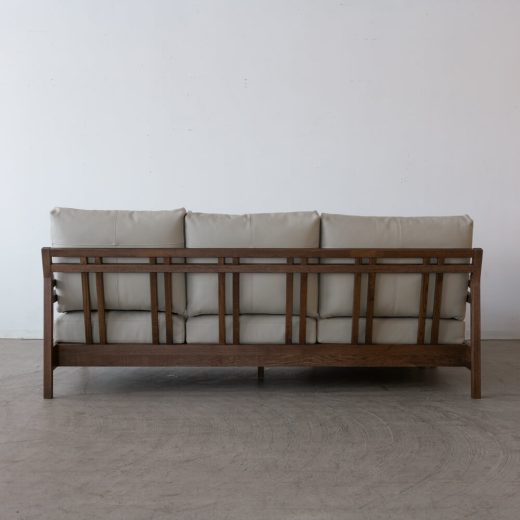 ［廃盤SALE］カウチソファ ソネット オーク材 / オイルBR 本革910