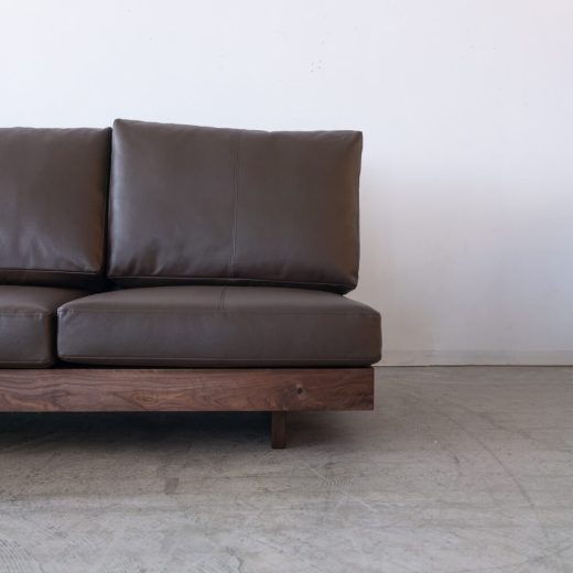 ［現品SALE］アームレスソファRIAM 140 BB +カウチ80 B ウォールナット材/オイル 本革